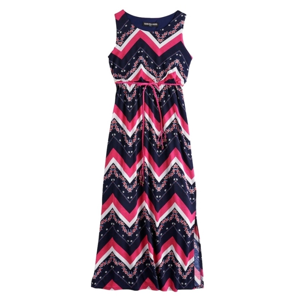 NWT Three Pink Hearts Printed Racerback Maxi Dress
